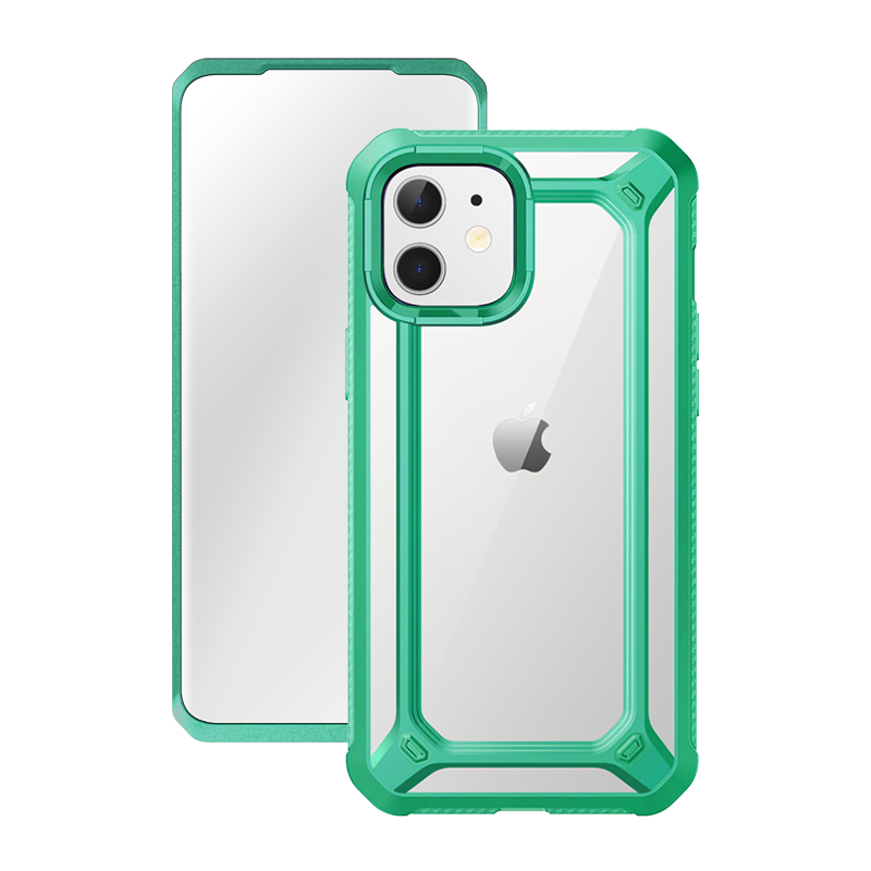 iPhone 12 6.1 inch Unicorn Beetle Exo with Screen Protector Clear Case-Mint Green