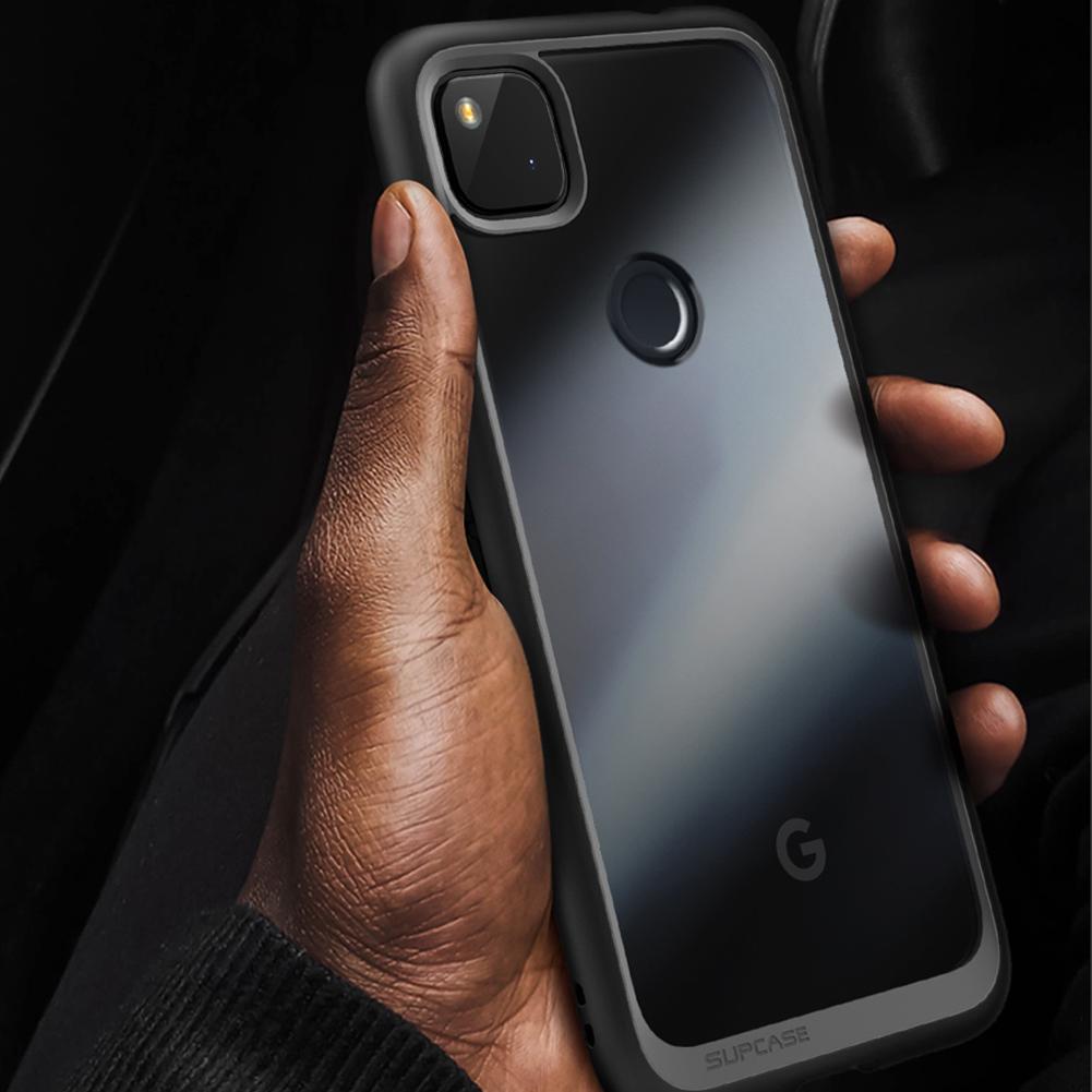 Google Pixel 4a (2020) Unicorn Beetle Style Clear Case-Black