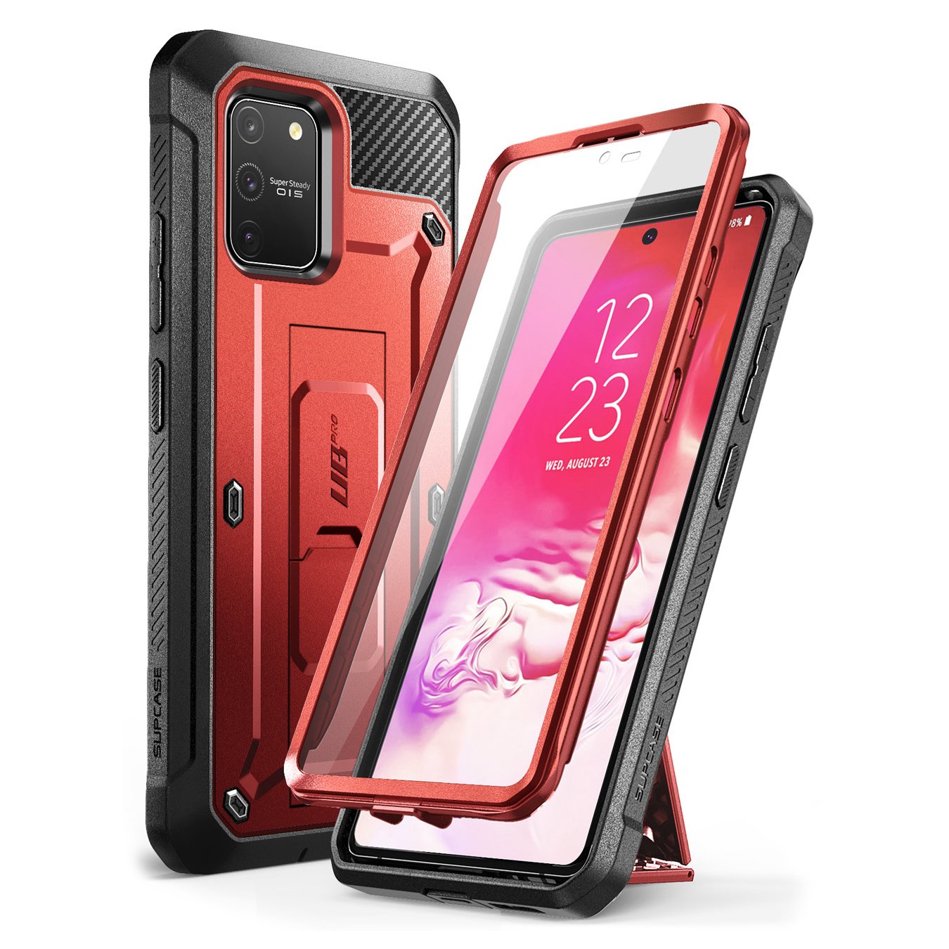 Galaxy S10 Lite Unicorn Beetle Pro Full Body Rugged Holster Case-Metallic Red