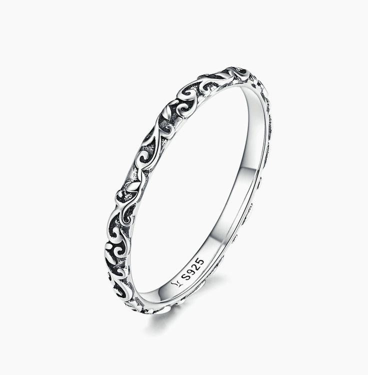 BAMOER Engraved Pattern Ring