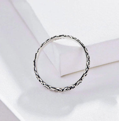 BAMOER Engraved Pattern Ring