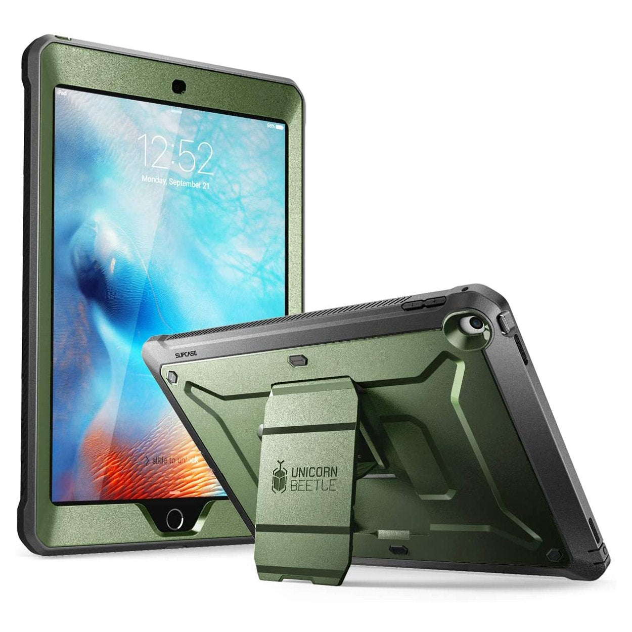 iPad 9.7 inch Unicorn Beetle Pro Full-Body Case-Dark Green