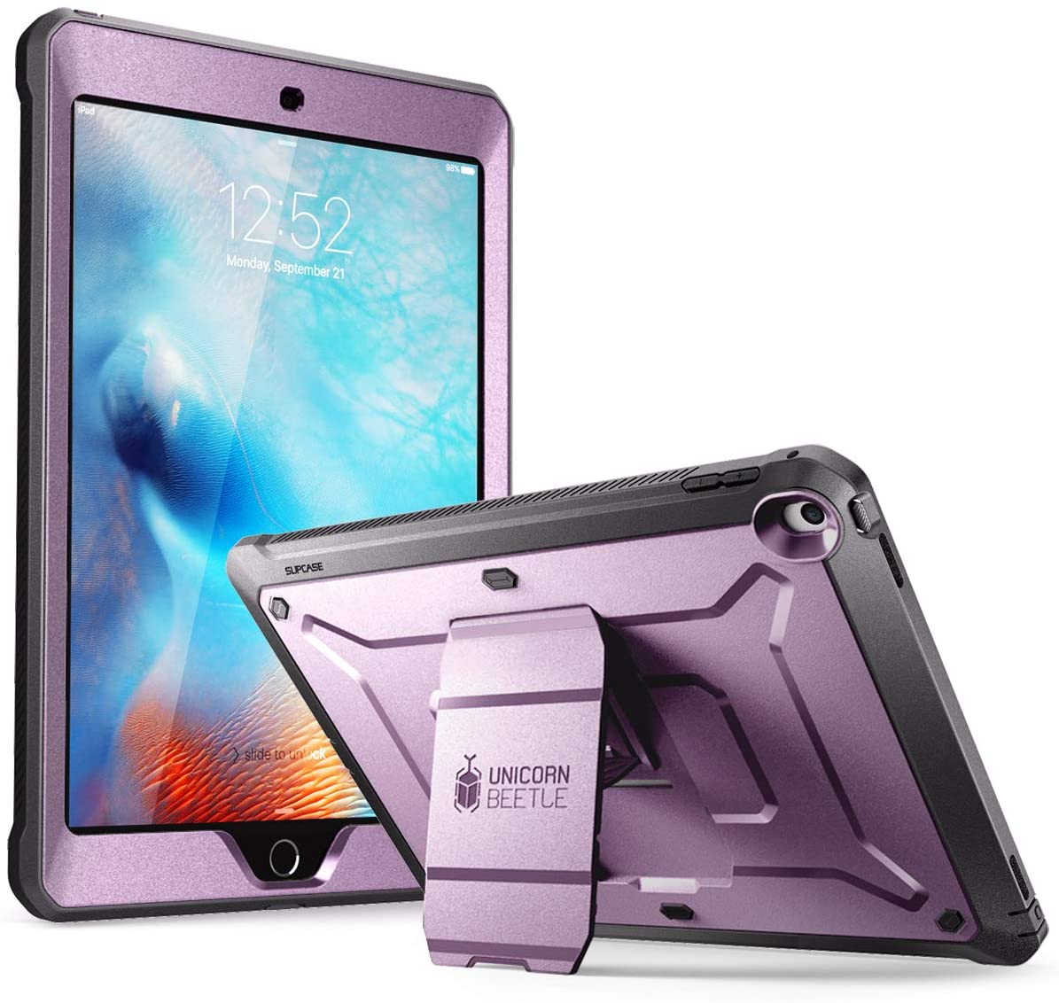 iPad 9.7 inch Unicorn Beetle Pro Full-Body Case-Metallic Purple