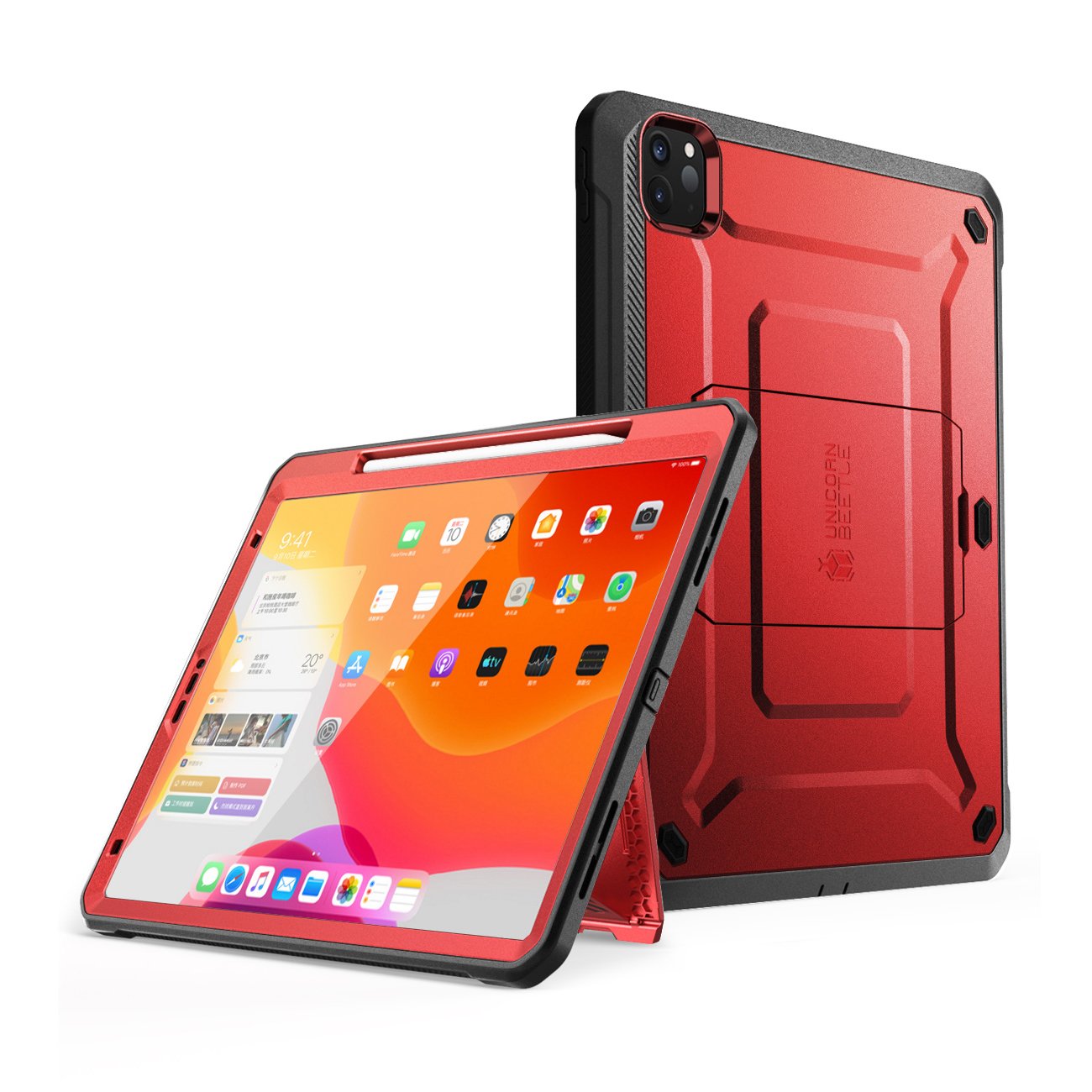 iPad Pro 11 Inch (2020) Unicorn Beetle Pro Rugged Case-Metallic Red