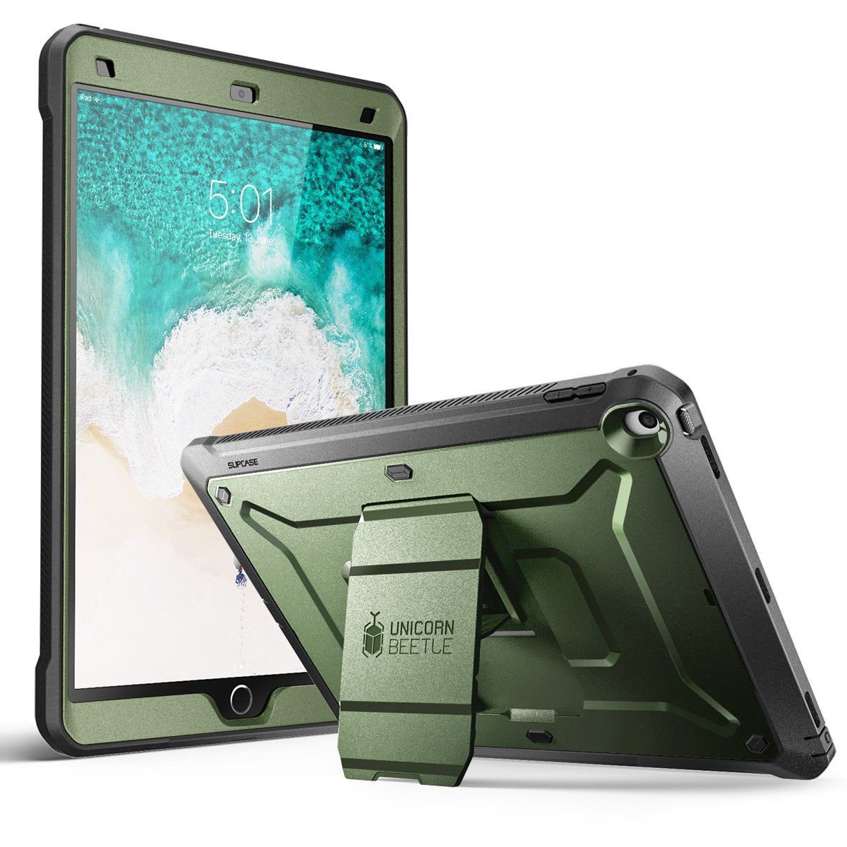 iPad Pro 10.5 inch (2017) Unicorn Beetle Rugged Case with Screen Protector-Dark Green