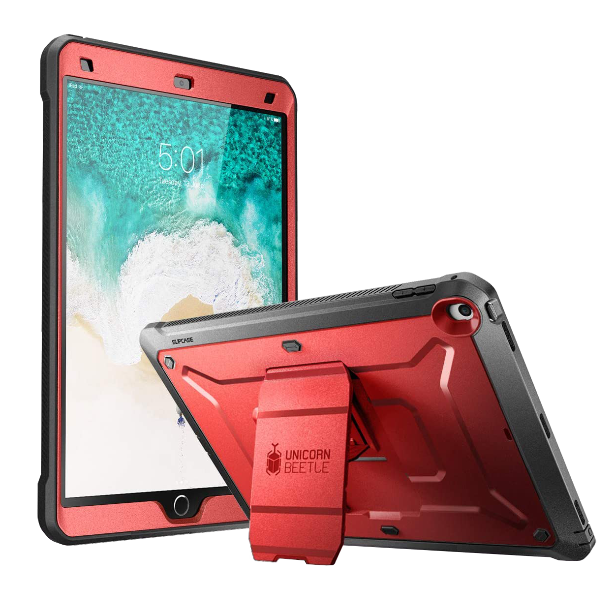 iPad Pro 10.5 inch (2017) Unicorn Beetle Rugged Case with Screen Protector-Metallic Red