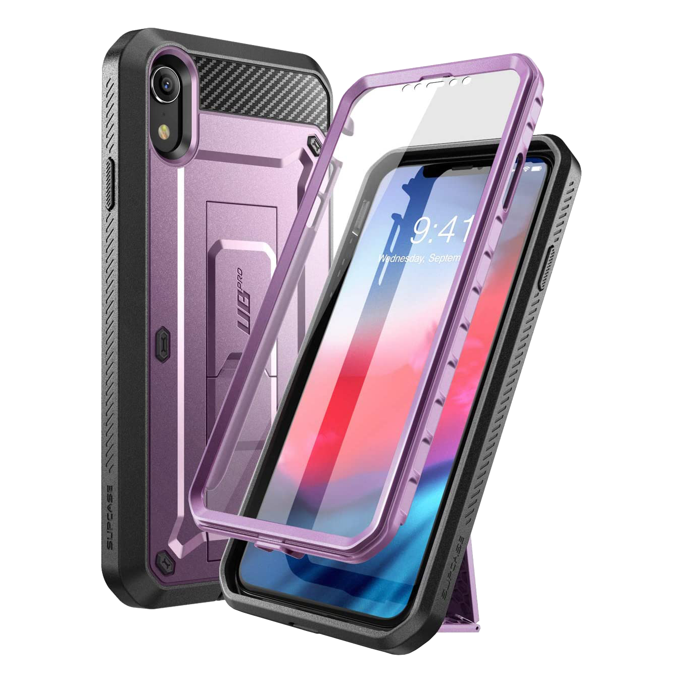 iPhone XR Unicorn Beetle Pro Full-Body Holster Case-Metallic Purple