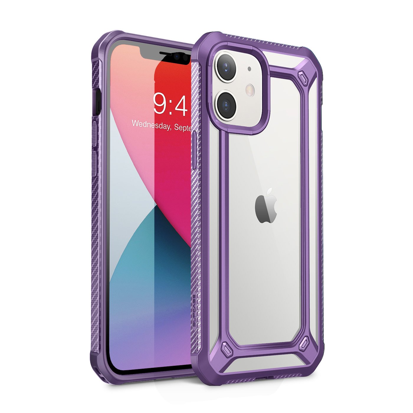 iPhone 12 6.1 inch Unicorn Beetle Exo Clear Case-Purple