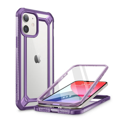 iPhone 12 6.1 inch Unicorn Beetle Exo with Screen Protector Clear Case-Purple