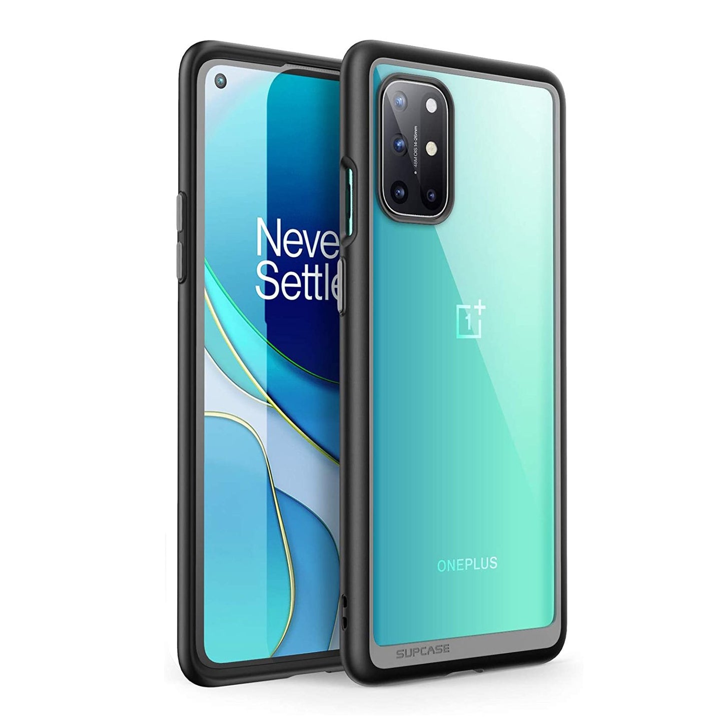 OnePlus 8T Unicorn Beetle Style Clear Bumper Case-Black