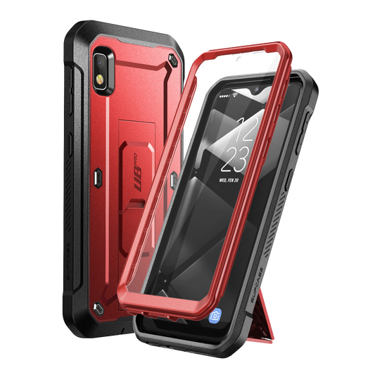 Galaxy A10e Unicorn Beetle Pro Rugged Holster Case-Metallic Red