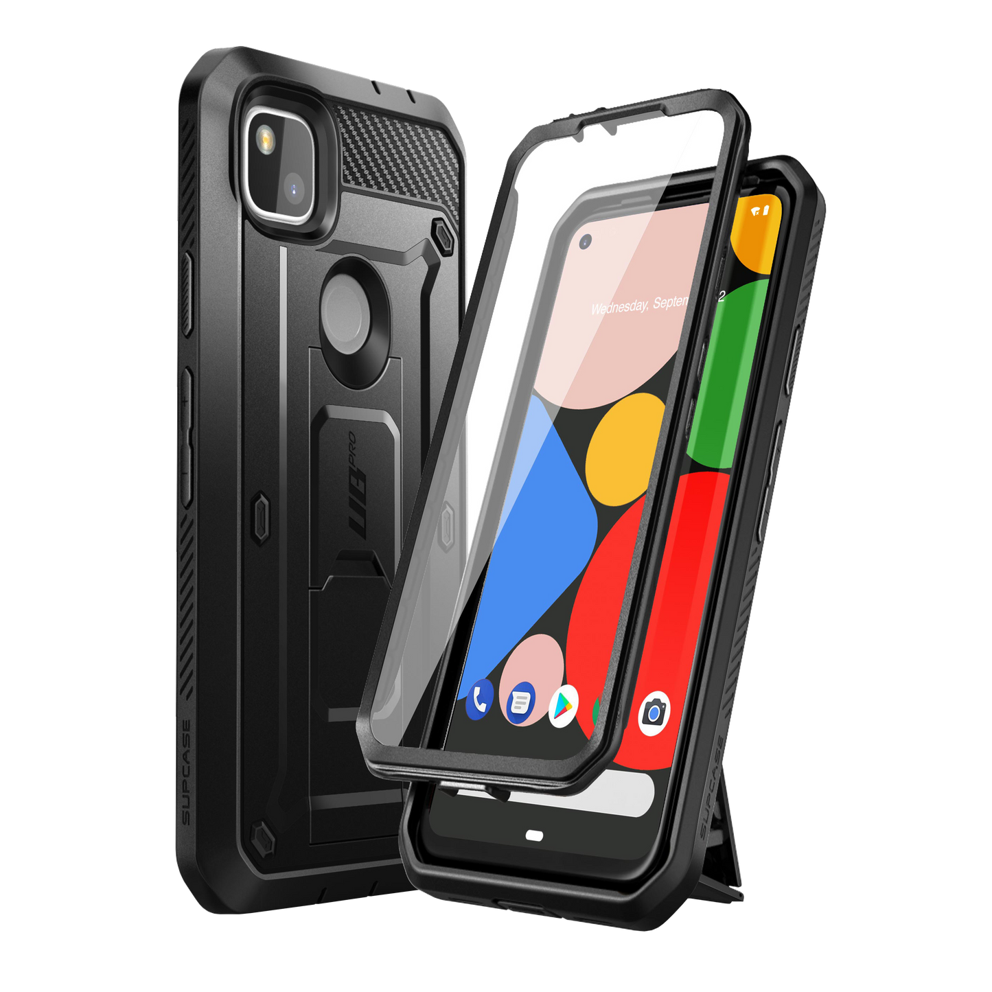 Google Pixel 4a (2020) Unicorn Beetle Pro Rugged Holster Case-Black