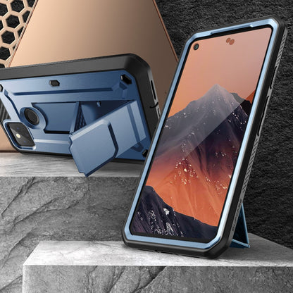 Google Pixel 4a 5G (2020) Unicorn Beetle PRO Rugged Holster Case-Metallic Blue