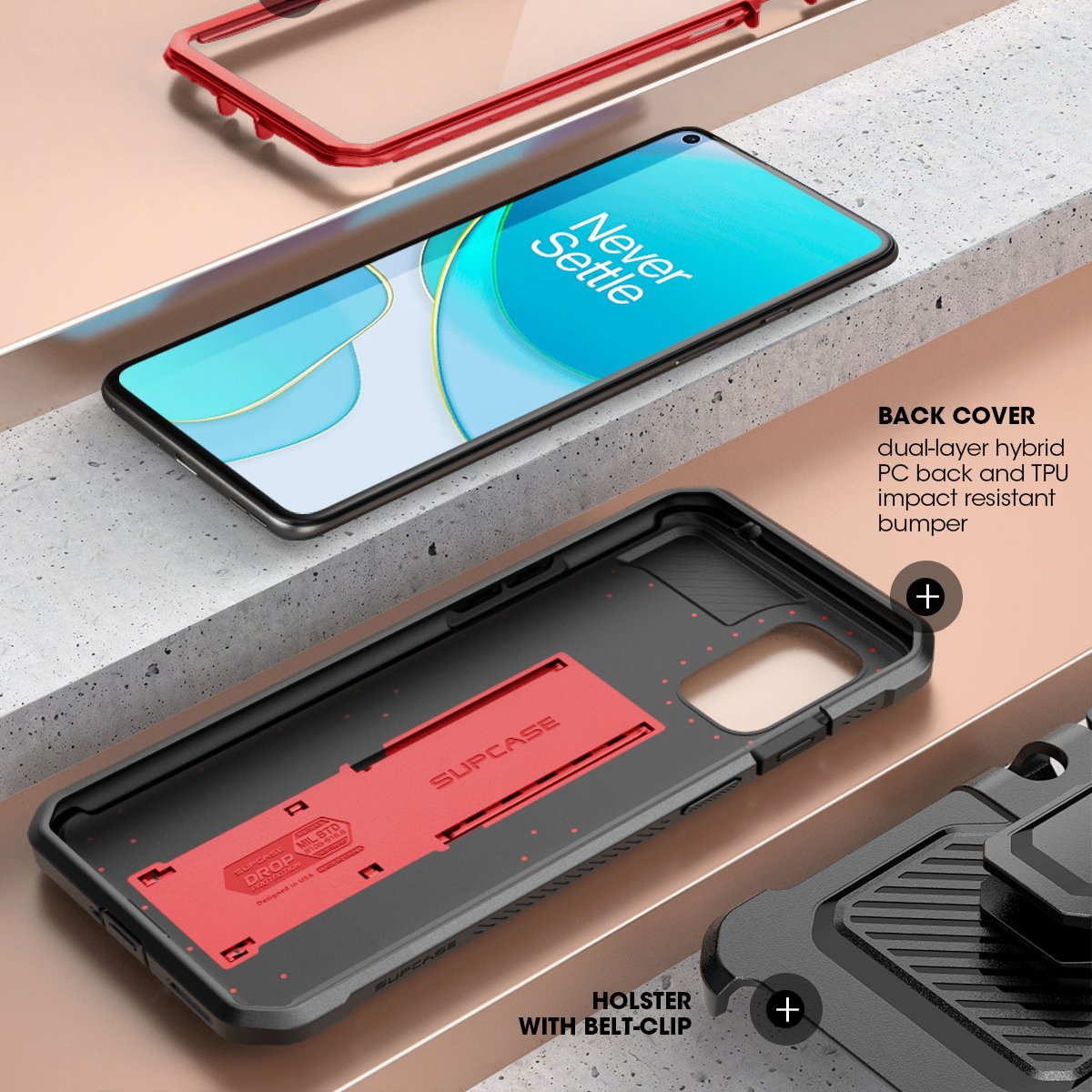 OnePlus 8T Unicorn Beetle Pro Full-Body Case-Metallic Red