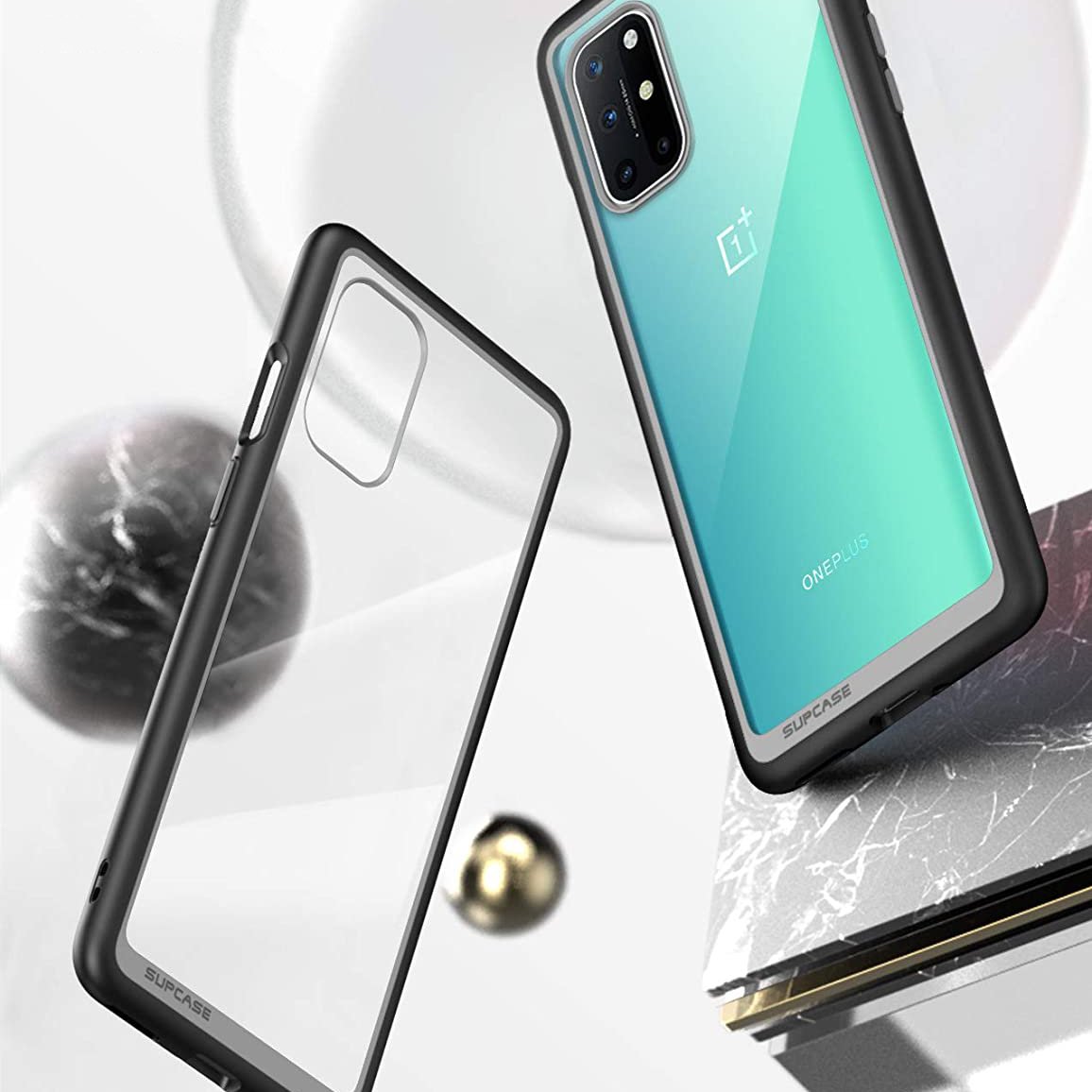 OnePlus 8T Unicorn Beetle Style Clear Bumper Case-Black