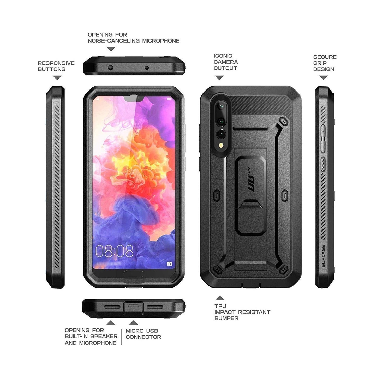 Huawei P20 Pro Unicorn Beetle Pro Rugged Case-Black