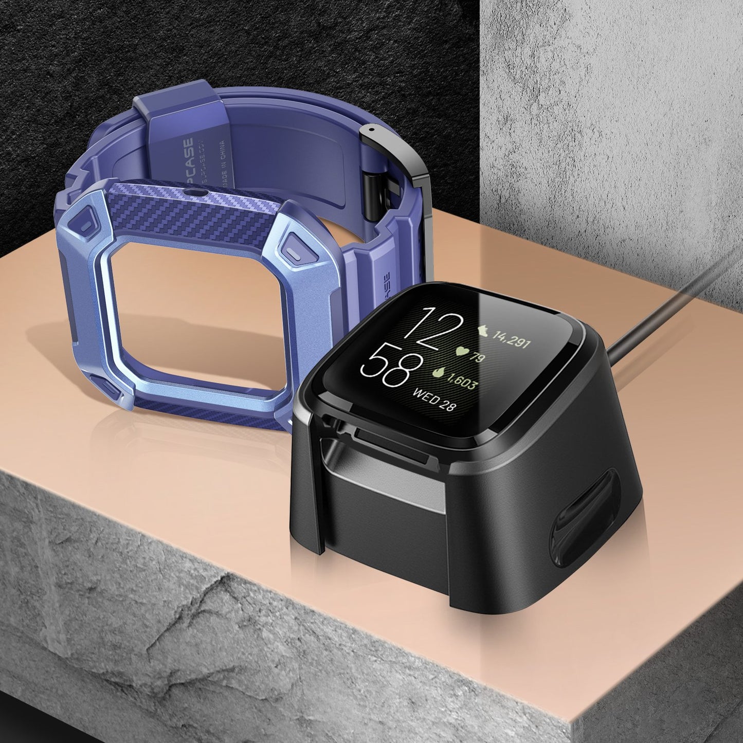 Fitbit Versa 2 Unicorn Beetle Pro Rugged Case-Blue