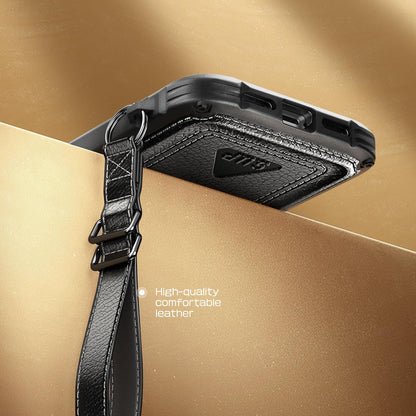 আইফোন ১২ ৬.১ ইঞ্চি ইউনিকর্ন বিটল রয়্যাল রাগড লেদার কেস-কালো