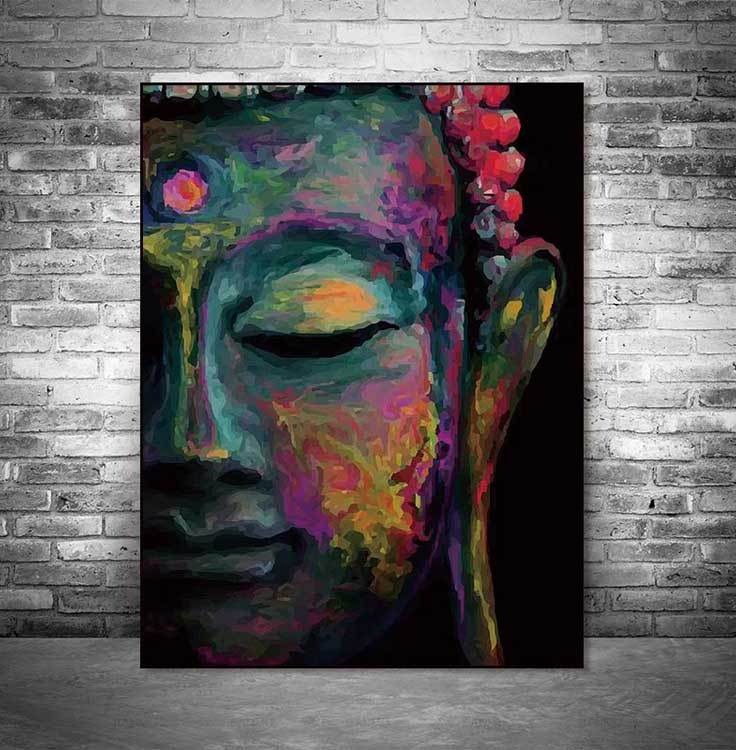 Buddha face on canvas no frame home decor Wall poster decoration