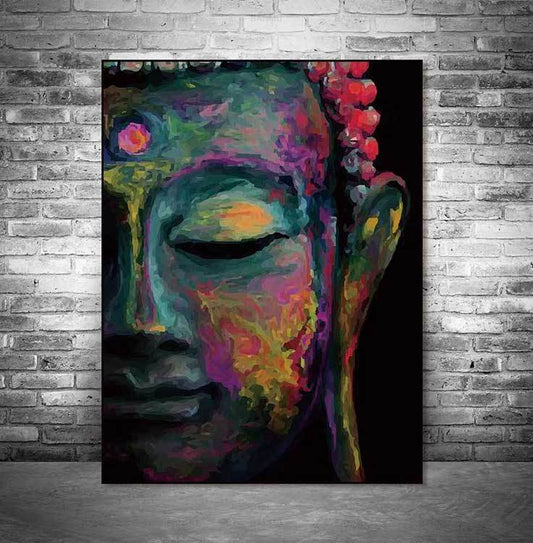 Buddha face on canvas no frame home decor Wall poster decoration