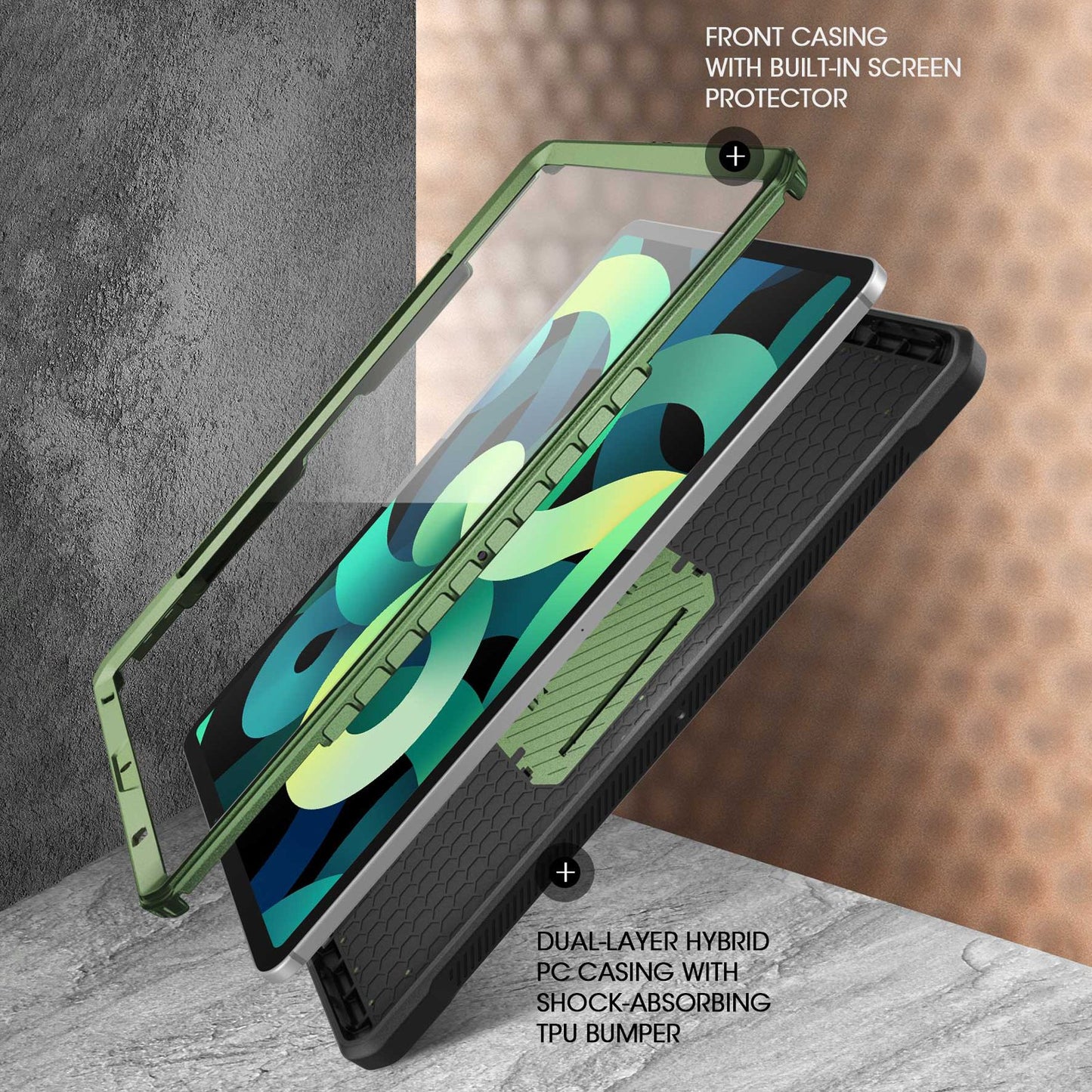 iPad Air 4 10.9 inch (2020) Unicorn Beetle PRO Rugged Case-Dark Green