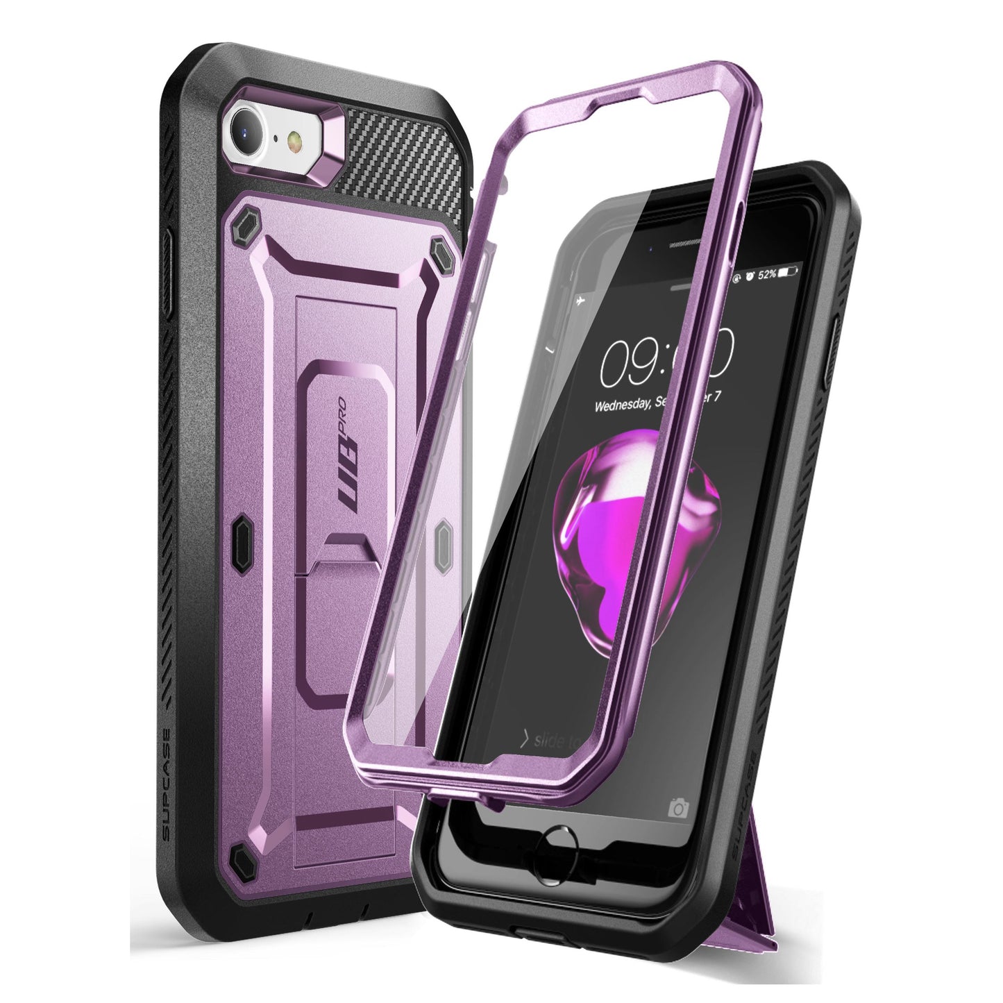 iPhone SE (2020) Unicorn Beetle Pro Full-Body Case with Kickstand-Metallic Purple