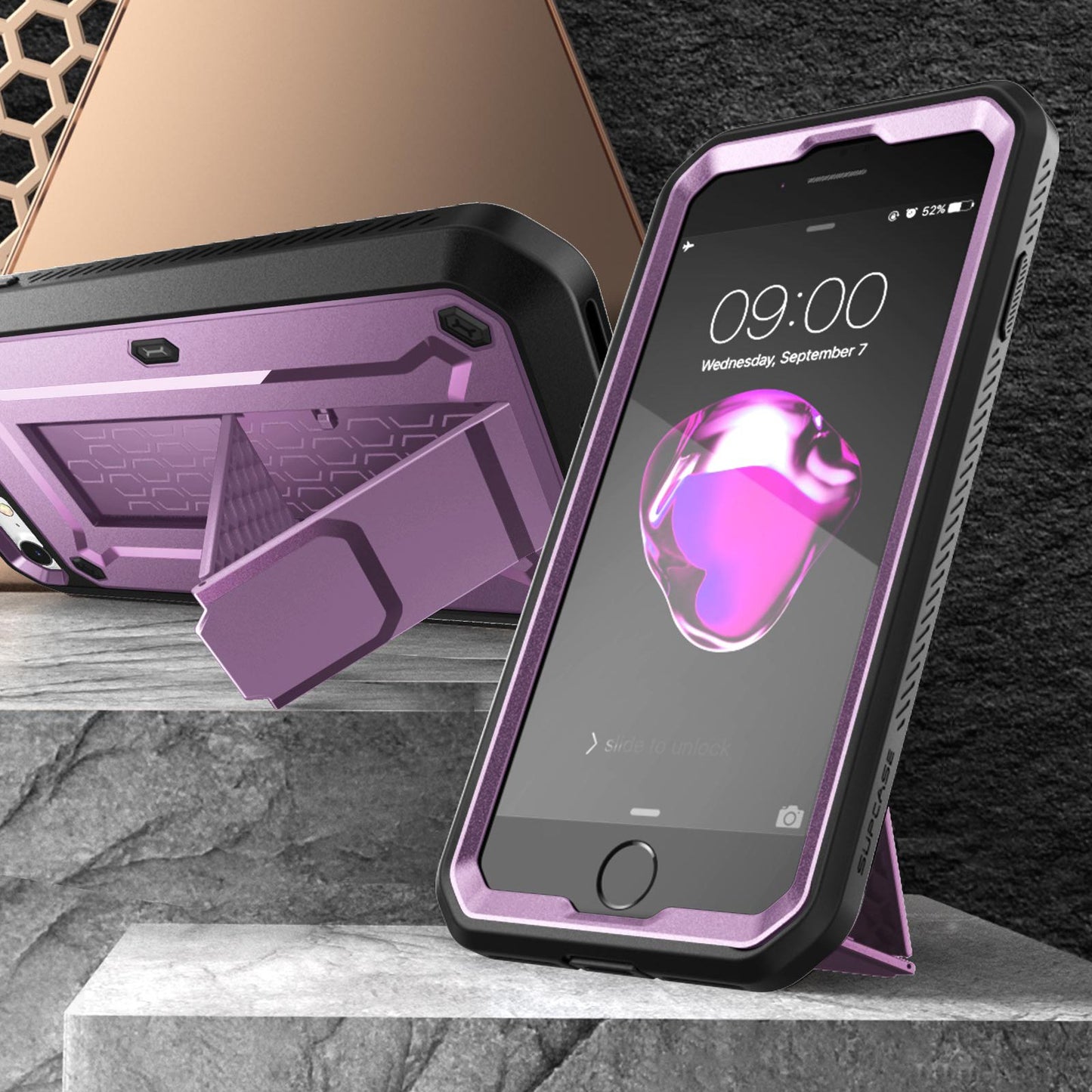 iPhone 7 / 8 Unicorn Beetle Pro Full-Body Case with Kickstand-Metallic Purple