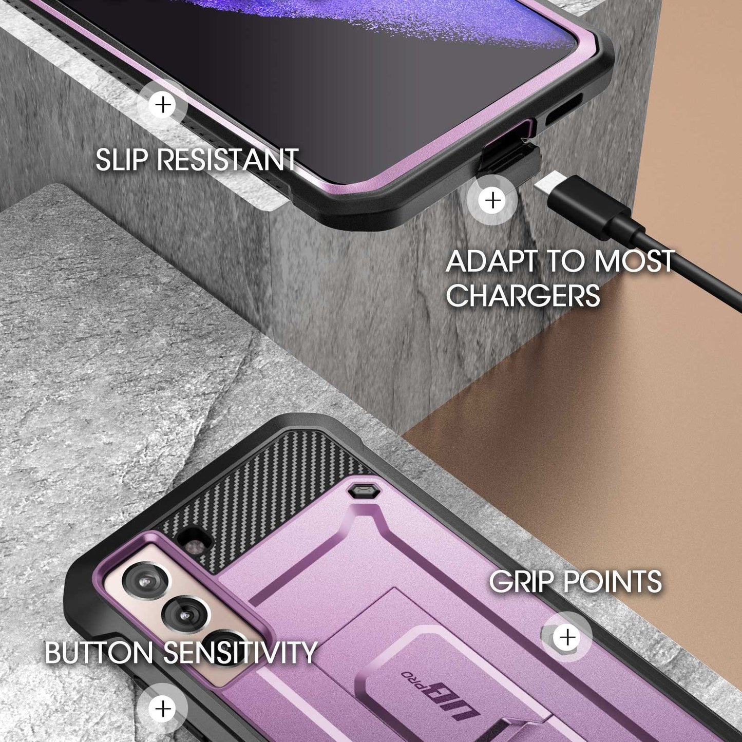 Galaxy S21 Plus Unicorn Beetle Pro Rugged Case-Metallic Purple