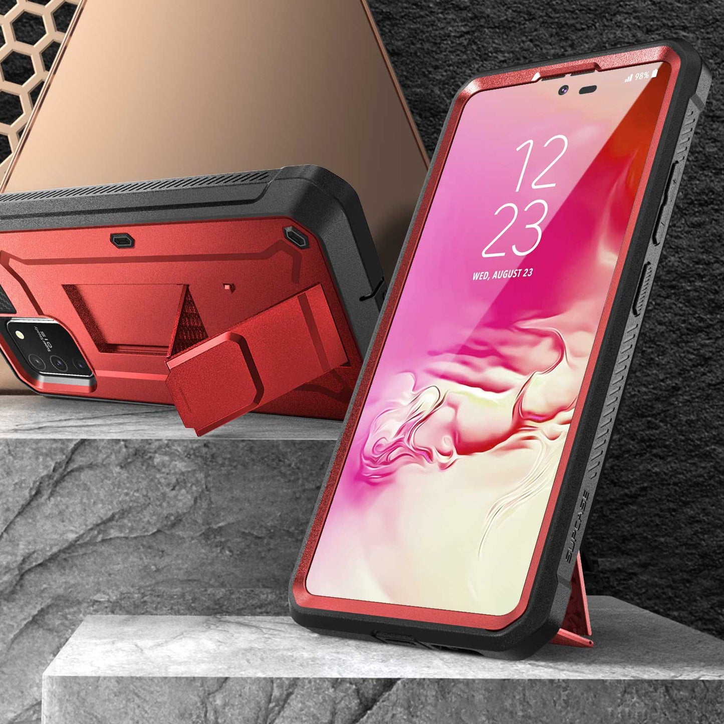 Galaxy S10 Lite Unicorn Beetle Pro Full Body Rugged Holster Case-Metallic Red