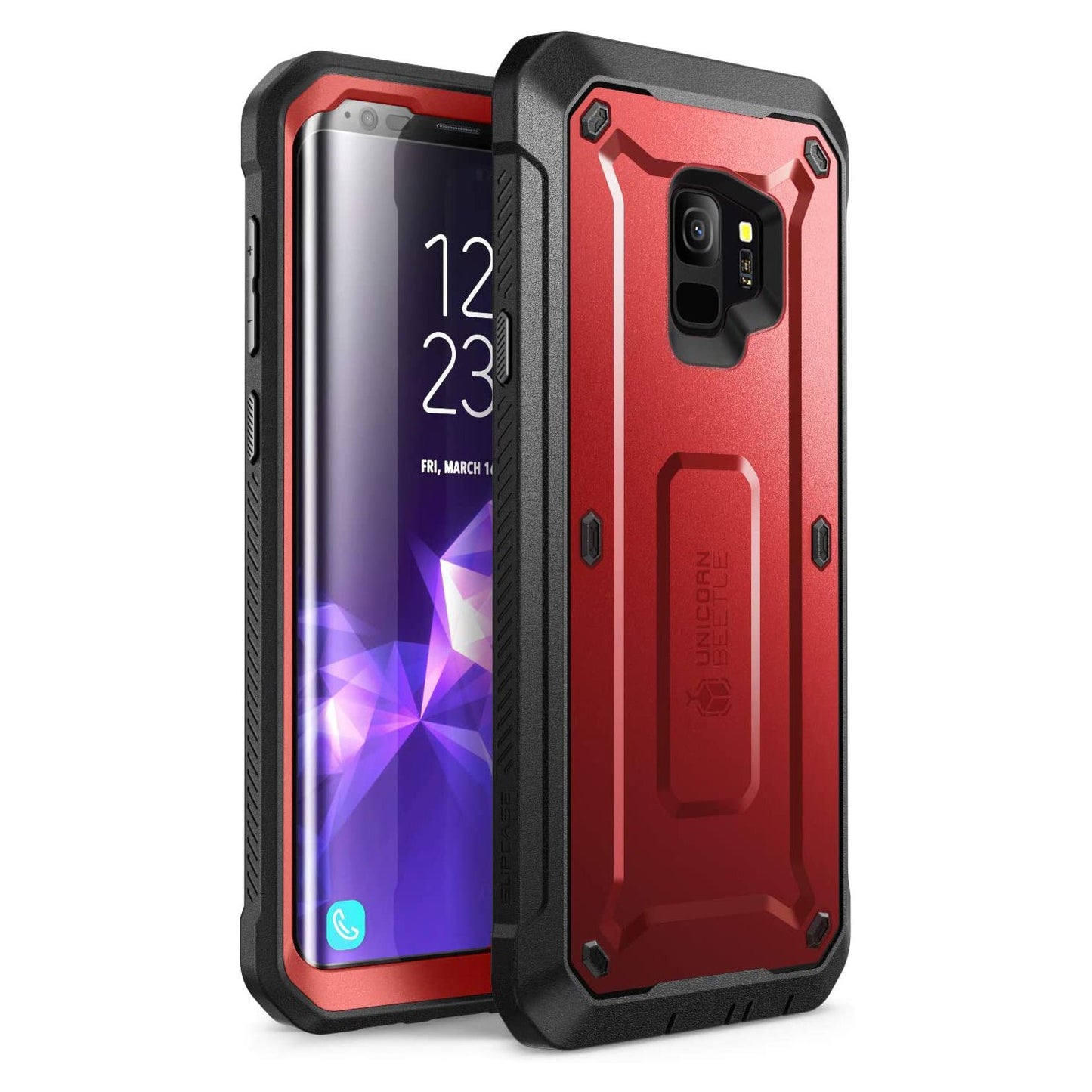 Galaxy S9 Unicorn Beetle Pro Full Body Rugged Holster Case-Metallic Red