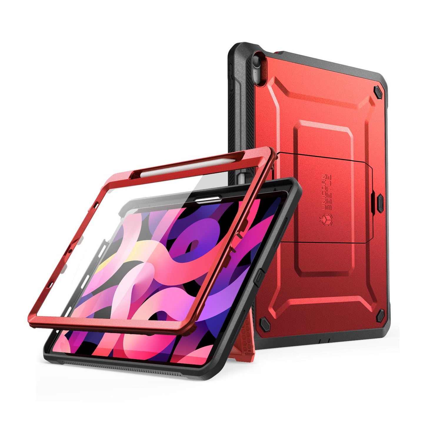 iPad Air 4 10.9 inch (2020) Unicorn Beetle PRO Rugged Case-Metallic Red