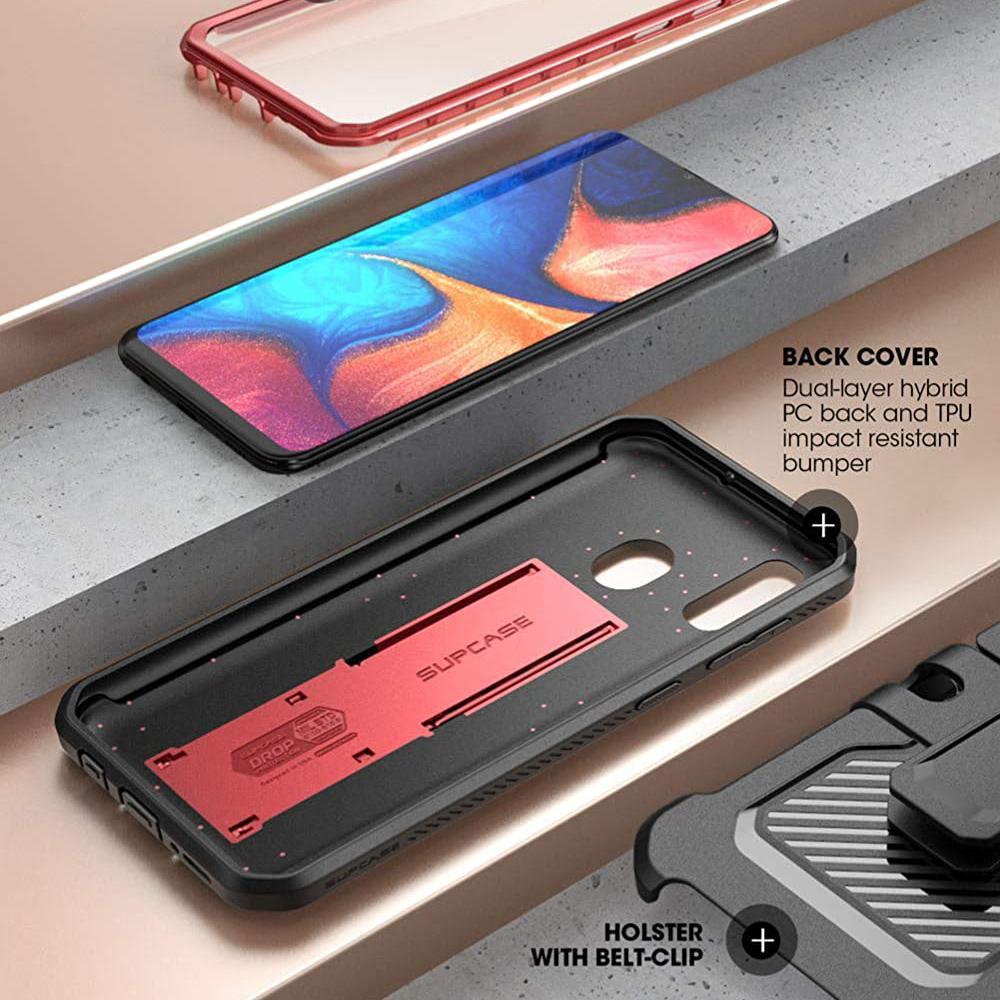 Galaxy A20 / A30 Unicorn Beetle Pro Rugged Holster Case-Metallic Red