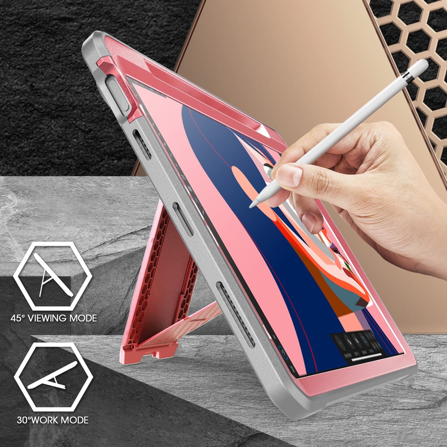 iPad Air 4 10.9 inch (2020) Unicorn Beetle PRO Rugged Case-Rose Gold