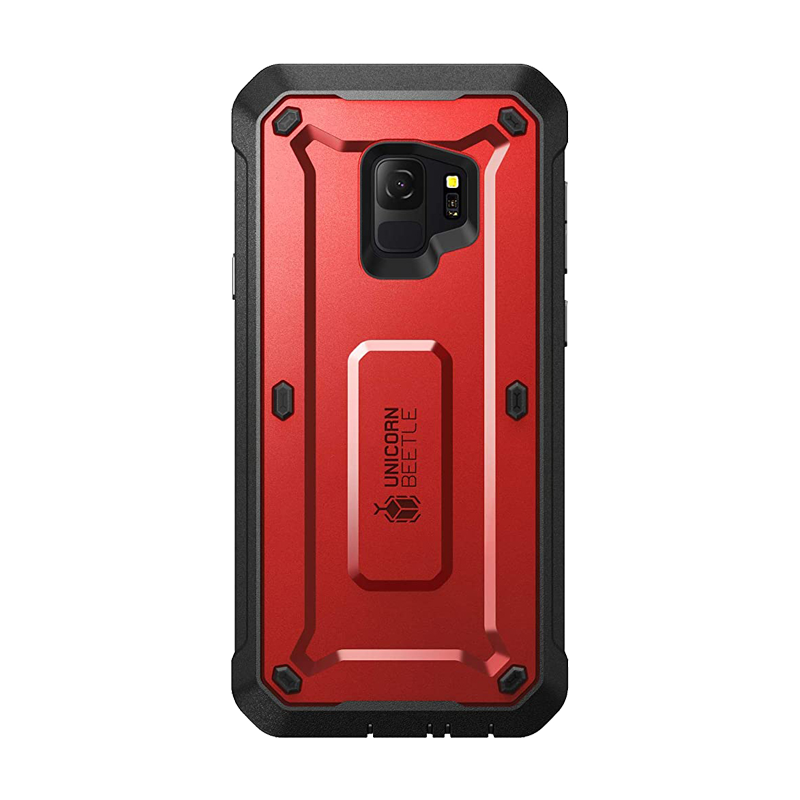 Galaxy S9 Unicorn Beetle Pro Full Body Rugged Holster Case-Metallic Red