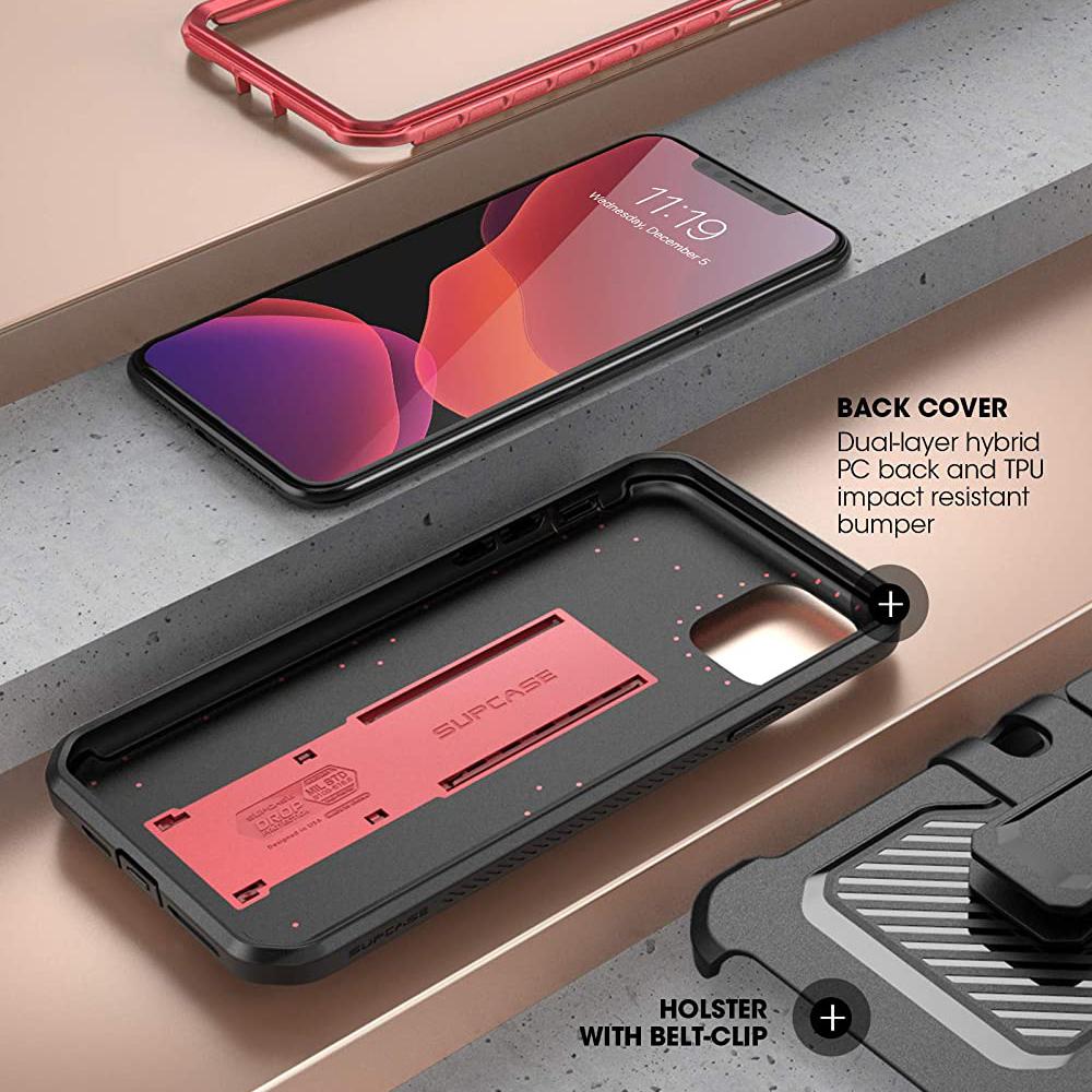 iPhone 11 Pro 5.8 inch Unicorn Beetle Pro Full Body Rugged Case-Metallic Red