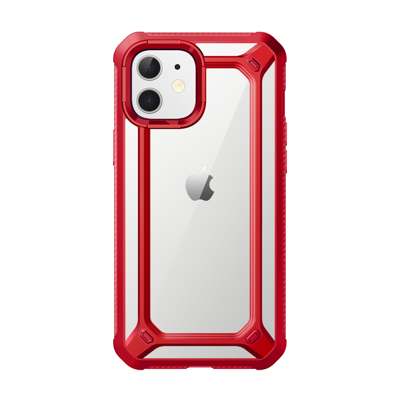 iPhone 12 6.1 inch Unicorn Beetle Exo Clear Case-Red