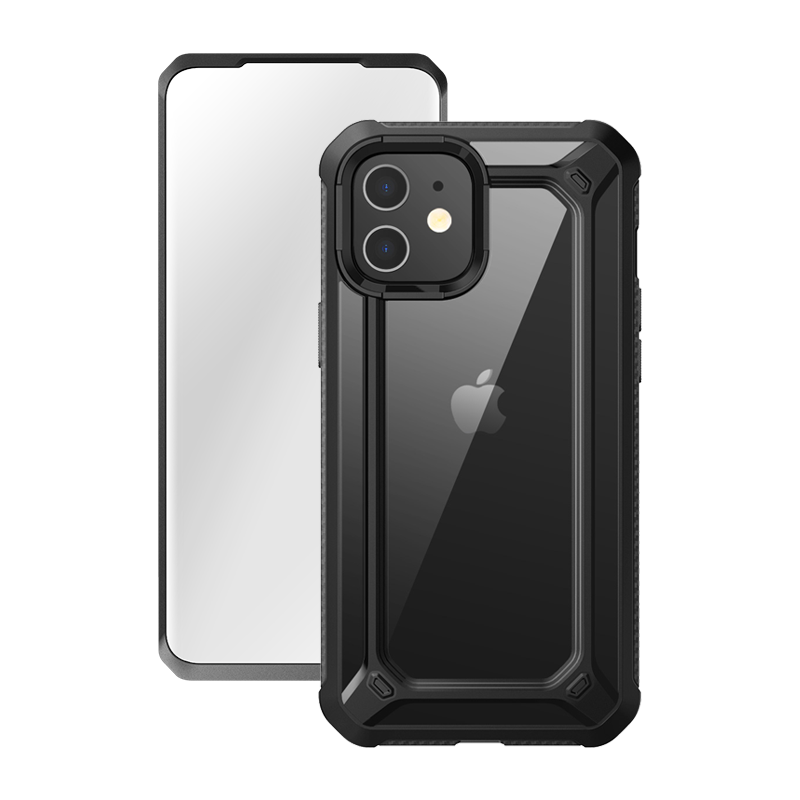 iPhone 12 mini 5.4 inch Unicorn Beetle Exo with Screen Protector Clear Case-Black