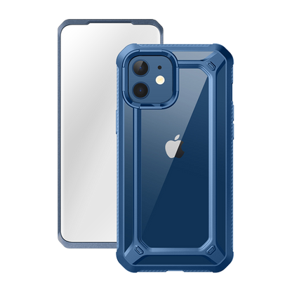 iPhone 12 6.1 inch Unicorn Beetle Exo with Screen Protector Clear Case-Blue