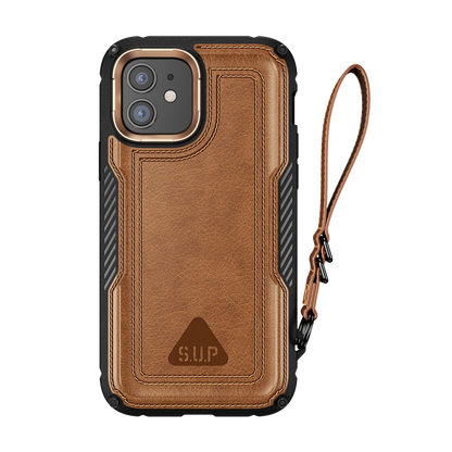 iPhone 12 6.1 inch Unicorn Beetle Royal Rugged Leather Case-Brown