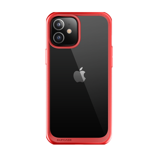 iPhone 12 6.1 inch Unicorn Beetle Style Slim Clear Case-Red