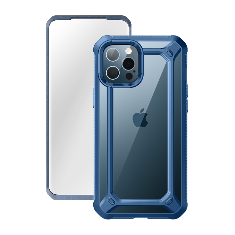 iPhone 12 Pro 6.1 inch Unicorn Beetle Exo with Screen Protector Clear Case-Blue