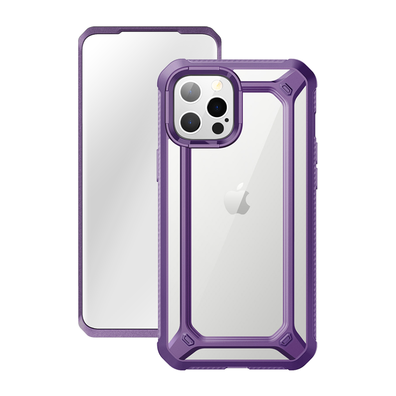 iPhone 12 Pro Max 6.7 inch Unicorn Beetle Exo with Screen Protector Clear Case-Purple