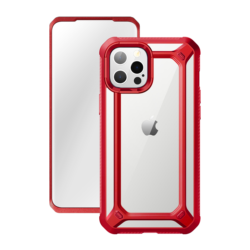 iPhone 12 Pro 6.1 inch Unicorn Beetle Exo with Screen Protector Clear Case-Red