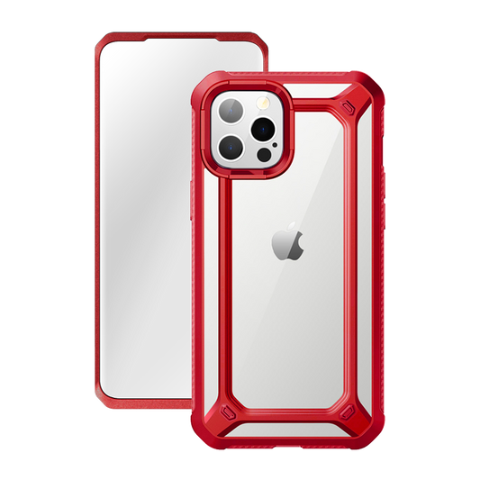 iPhone 12 Pro 6.1 inch Unicorn Beetle Exo with Screen Protector Clear Case-Red