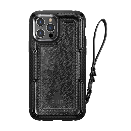 আইফোন ১২ প্রো ৬.১ ইঞ্চি ইউনিকর্ন বিটল রয়্যাল রাগড লেদার কেস-কালো