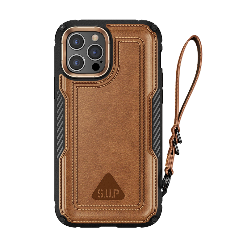 iPhone 12 Pro 6.1 inch Unicorn Beetle Royal Rugged Leather Case-Brown