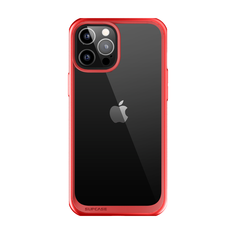 iPhone 12 Pro 6.1 inch Unicorn Beetle Style Slim Clear Case-Red