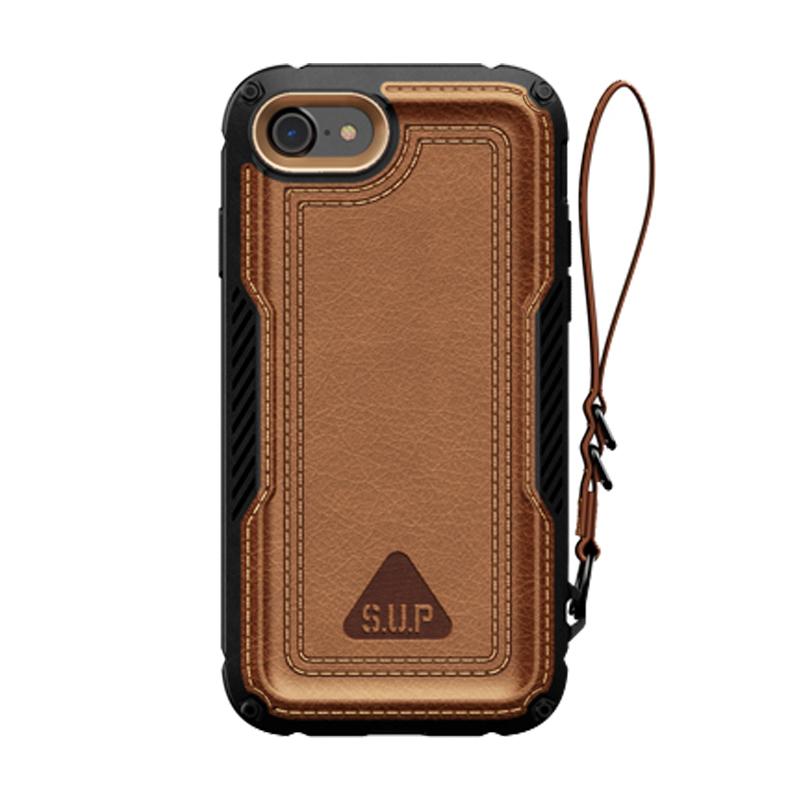 iPhone 7 / 8 Unicorn Beetle Royal Rugged Leather Case-Brown