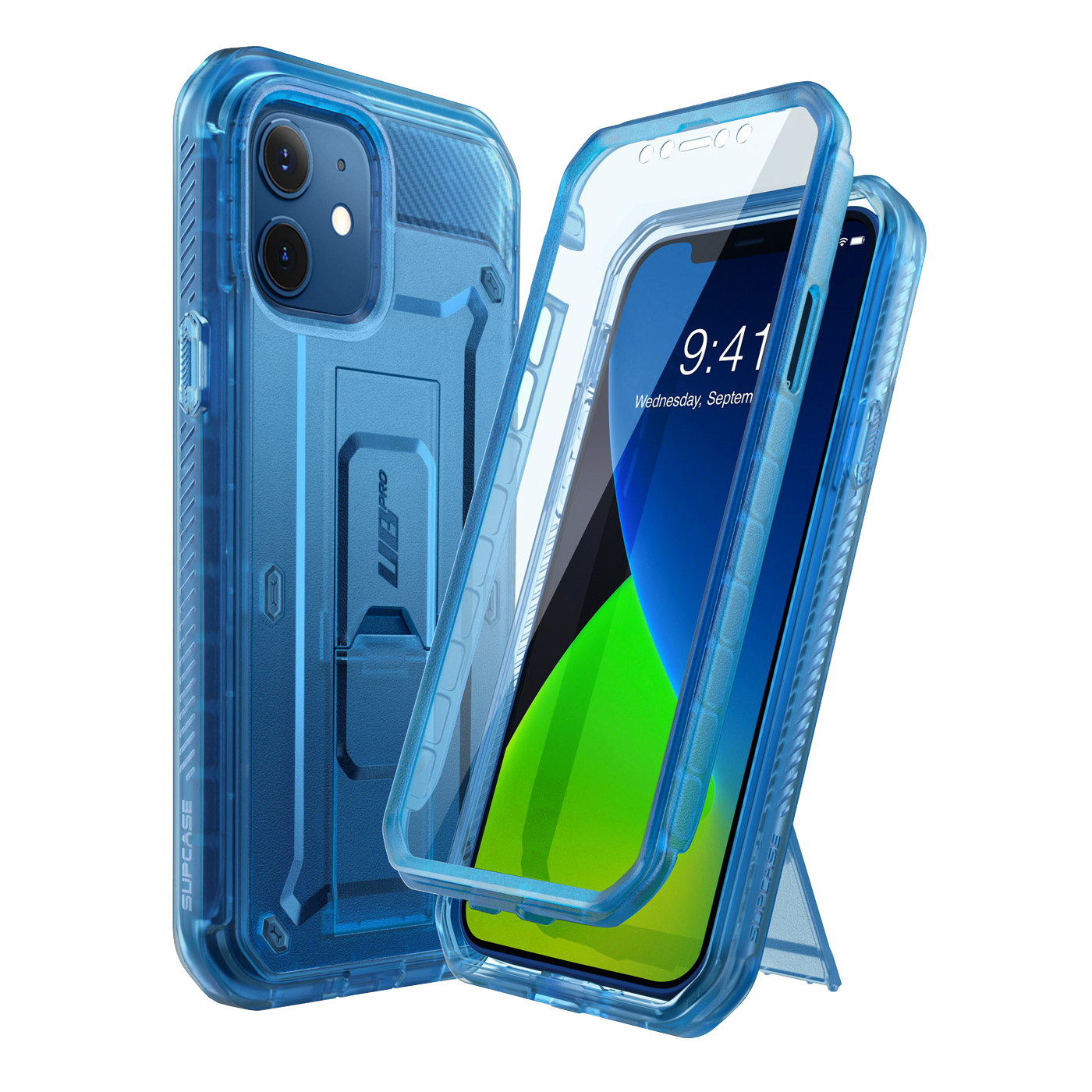 iPhone 12 6.1 inch Unicorn Beetle Pro Rugged Case-Clear Blue