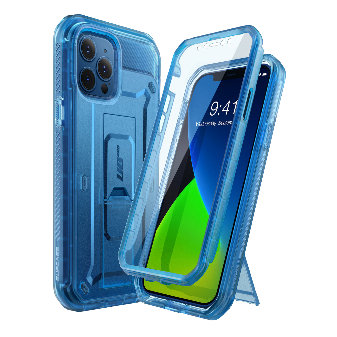 iPhone 12 Pro 6.1 inch Unicorn Beetle Pro Rugged Case-Clear Blue